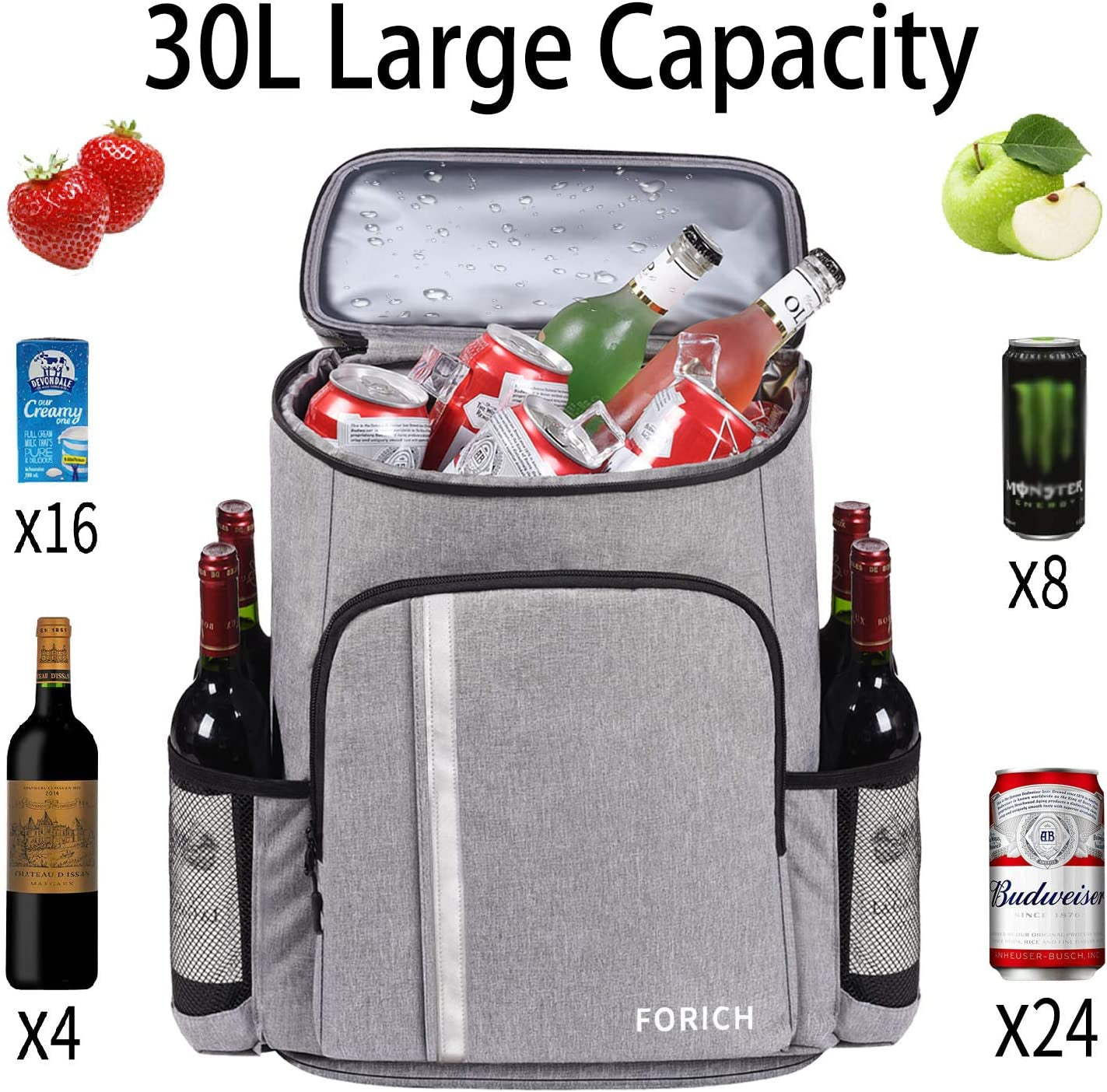 Backpack Cooler Leakproof Insulated Waterproof Backpack Cooler Bag, Li ...