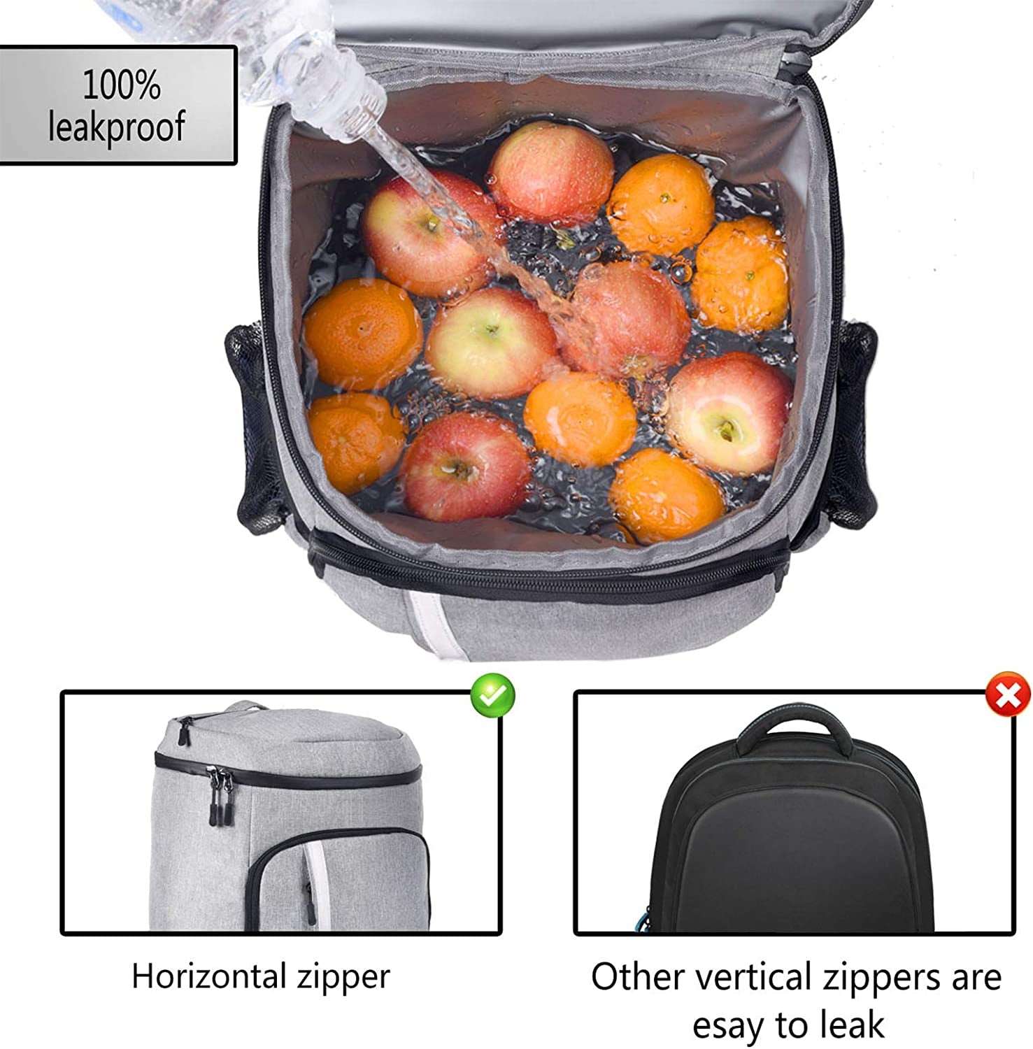 Backpack Cooler Leakproof Insulated Waterproof Backpack Cooler Bag, Li ...